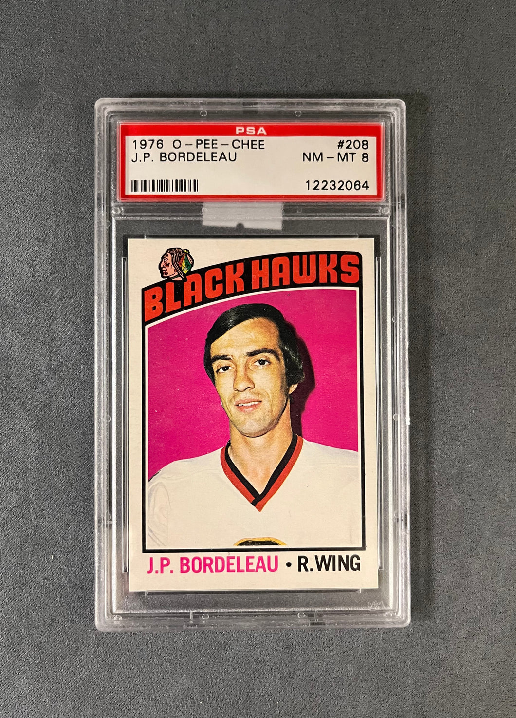 PSA 8 NM-MT #208 J.P BORDELEAU  1976 O-PEE-CHEE