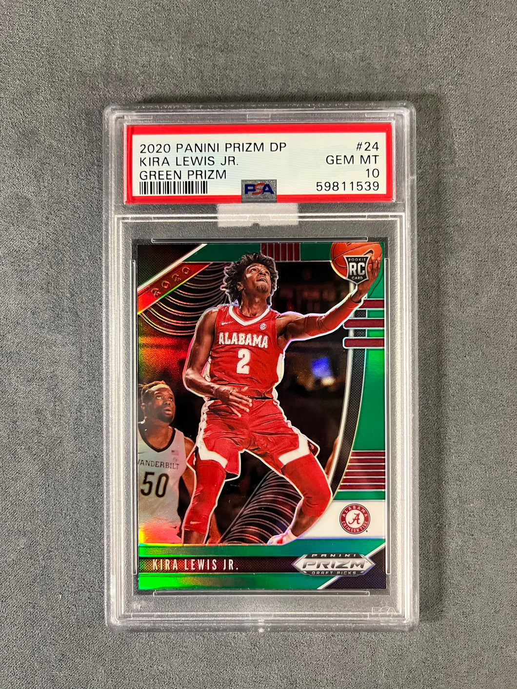 PSA 10 GEM MT #24 KIRA LEWIS JR. GREEN PRIZM 2020 PANINI PRIZM DP