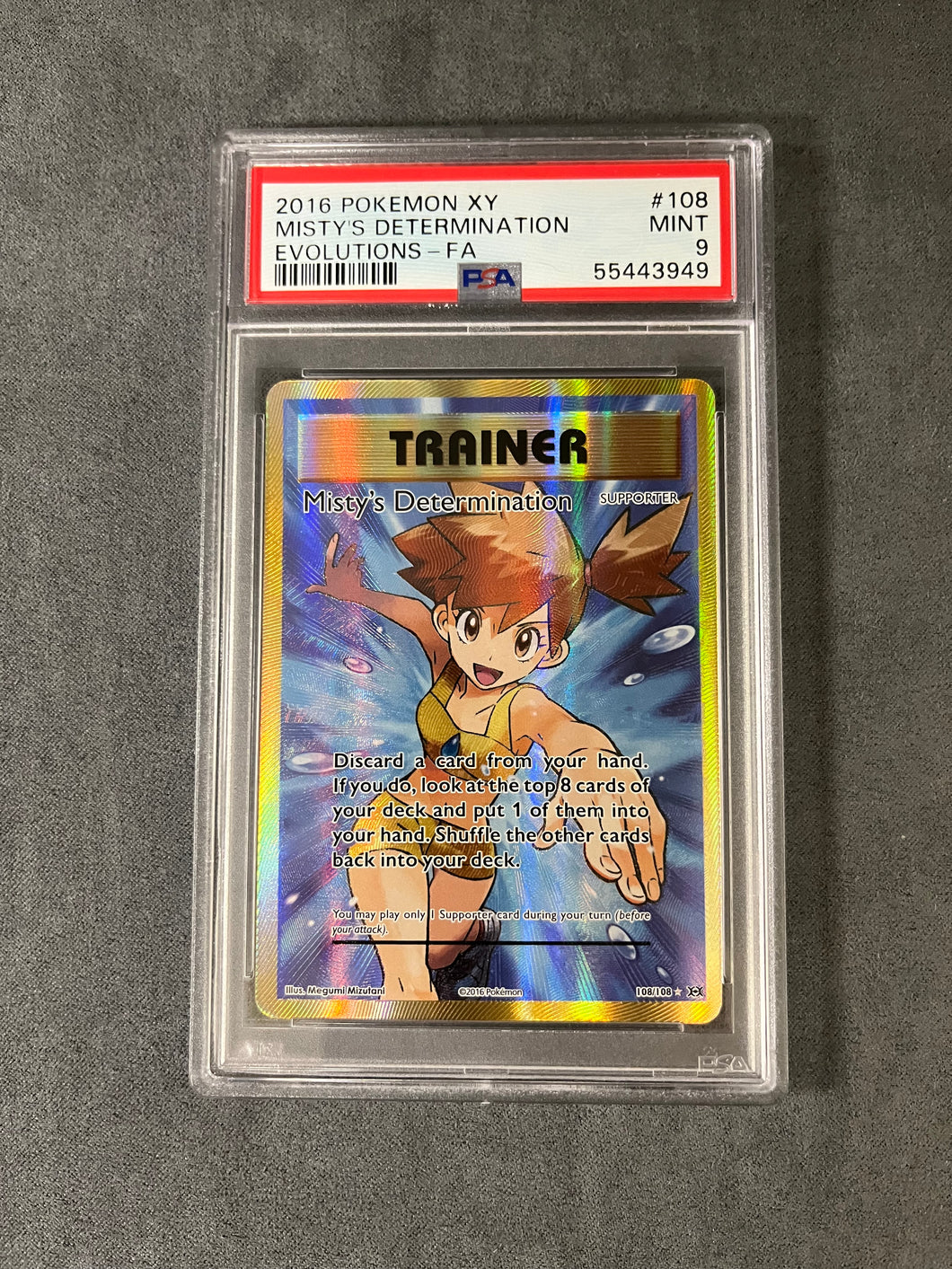 PSA 9 MINT 108/108 MISTY'S DETERMINATION - FULL ART
