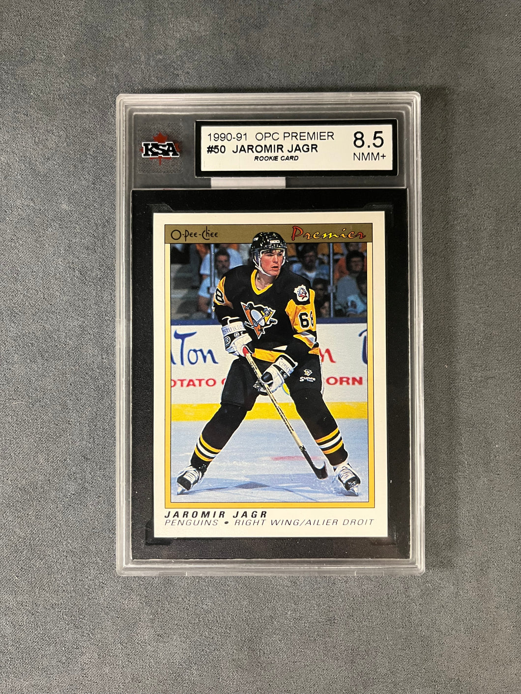 KSA 8.5 NMM+ #50 JAROMIR JAGR ROOKIE CARD 1990-91 OPC PREMIER