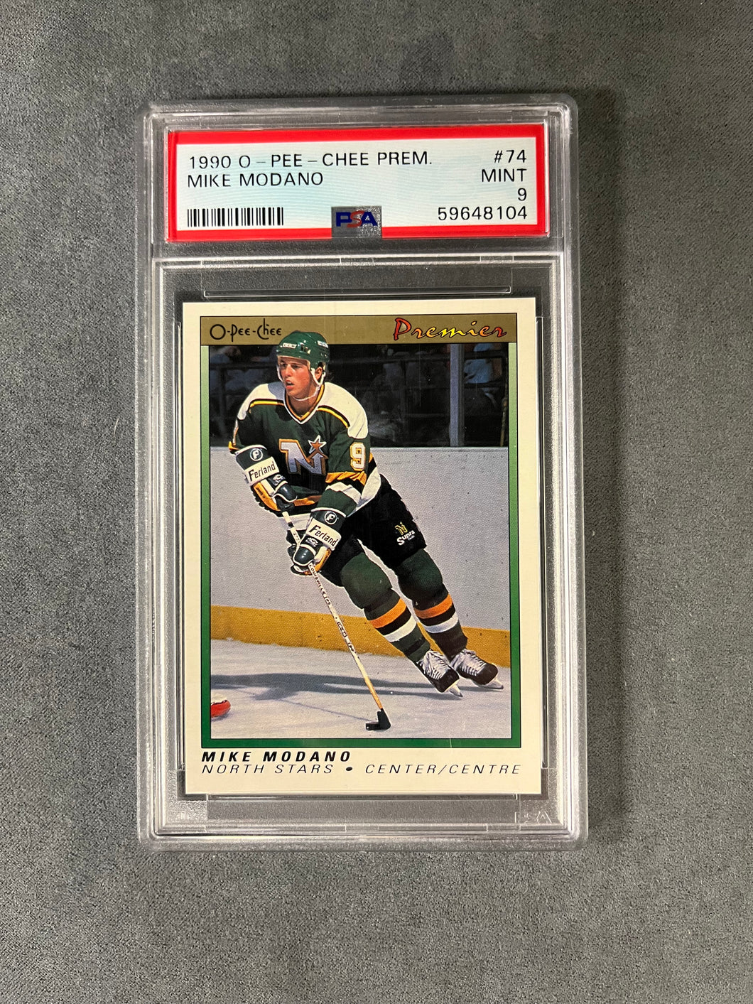 PSA 9 MINT #74 MIKE MODANO 1990 O-PEE-CHEE PREMIER