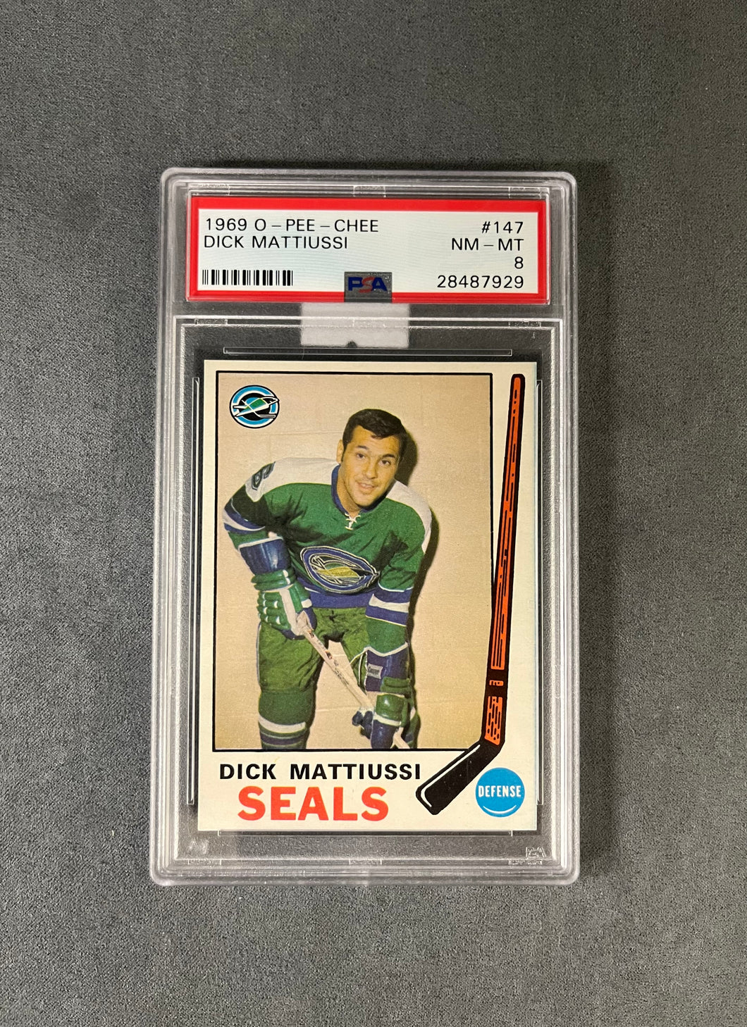 PSA 8 NM-MT #147 DICK MATTIUSSI 1969 O-PEE-CHEE