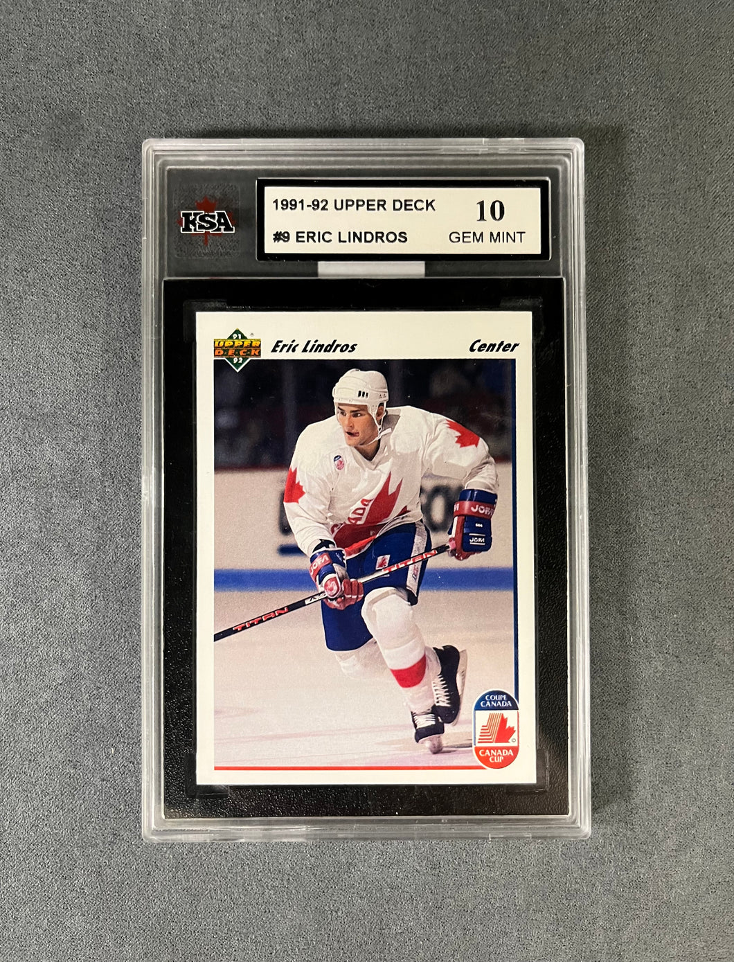 KSA 10 GEM MINT #9 ERIC LINDROS 1991-92 UPPER DECK